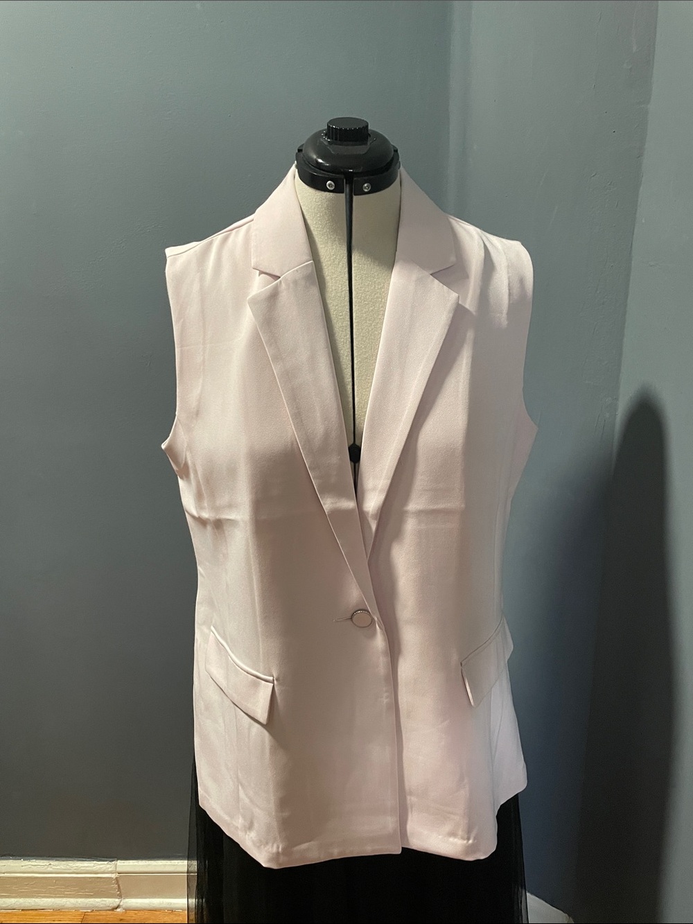 Soho Apparel Sleeveless Blazer in Pale Pink Size-XL NWT